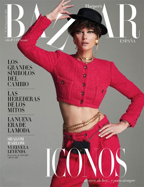 Shalom Harlow Covers Harpers Bazaar Spain September 2021 By David