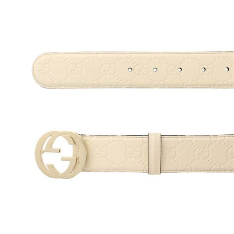 Gucci Belt In Embossed Leather With Interlocking Buckle Belt Gucci