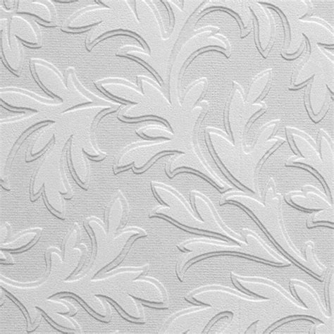 Paintable High Leaf Wallpaper Anaglypta Rd80026 Vinyl White Embossed