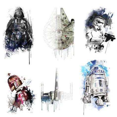 Roommates Star Wars Iconic Watercolor Peel And Stick Wall Decals 2