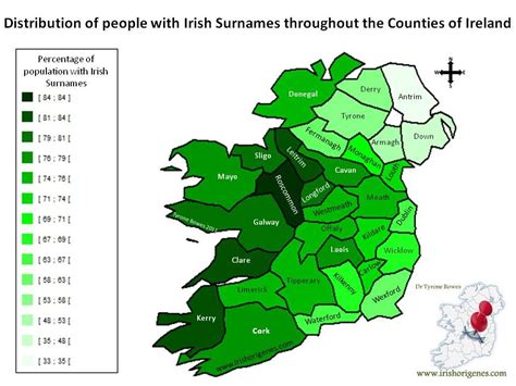 Prevalence Of Surnames With Native Gaelic Origins In Ireland Irish