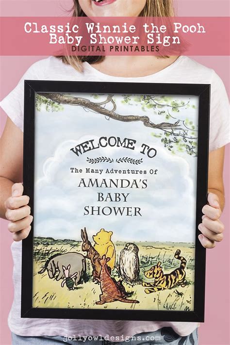 Winnie The Pooh Baby Shower Welcome Sign Baby Shower Photo Frame