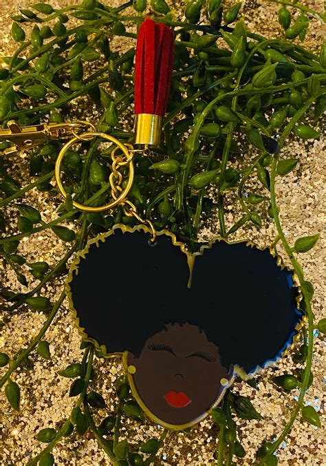 African American Female Keychain Black Is Beautiful Etsy