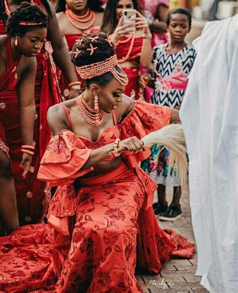Clipkulture Bride In Beautiful Igbo Traditional Wedding Attire With Coral Beads Nigerian