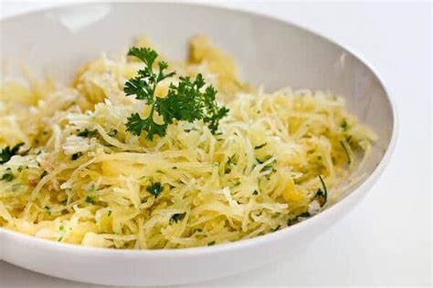 Baked Spaghetti Squash With Garlic And Butter Recipe Steamy Kitchen