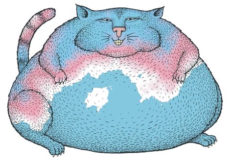 fat cat illustration fat cat cartoon image cat drawing by john pritchett