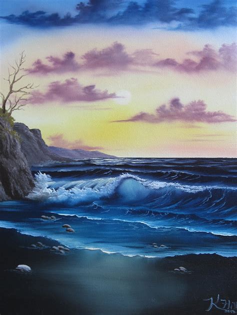 Seascape Sunset Painting By Kevin Hill Fine Art America