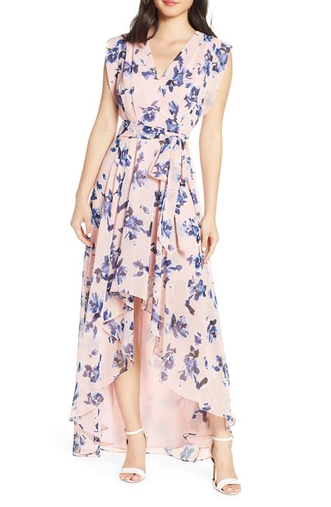 Eliza J Floral Chiffon Highlow Maxi Dress Nordstrom In 2021 High