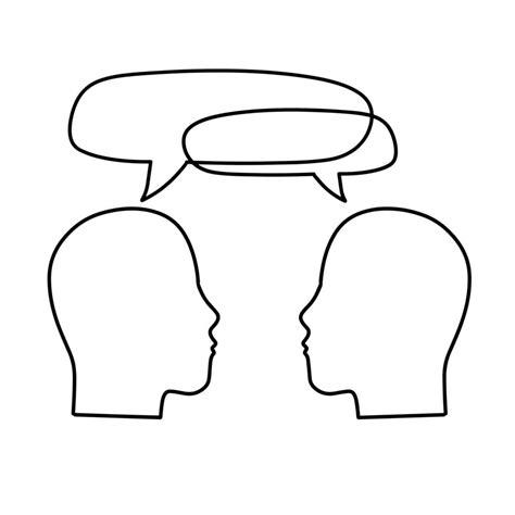 Dialogue Between People Outline The Heads Of Characters Communication