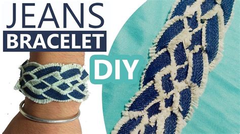 How To Make A Jeans Bracelet Youtube Diy Jeans Crafts Rope Crafts