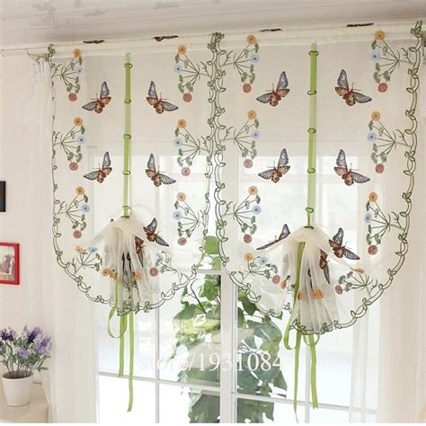 We help give ur homes a luxurious look in ur budget & protect d things u treasure d most! Rustic Butterfly Over Flowers Design Curtain Liftable ...