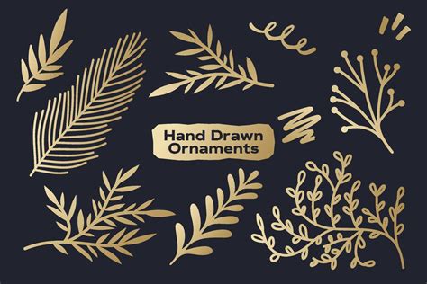 Hand Drawn Floral Ornaments Vector Design Element Collection 11736054