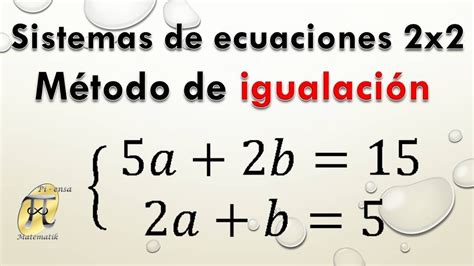 Sistema De Ecuaciones De 2x2 Por El Método De Igualación Ejercicio 1