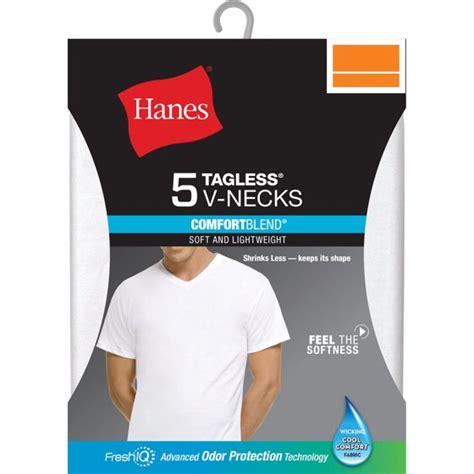 Hanes Mens Comfortblend White V Neck T Shirts 5 Pack