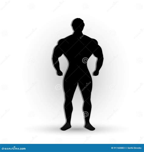 Powerful Man Stock Vector Illustration Of Painting Silhouette 91160883