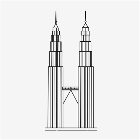 Petronas Twin Towers Png Transparent Black Minimalist Petronas Twin