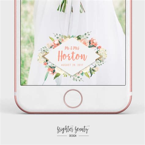 Pink Floral Wedding Snapchat Filter Custom Wedding Geofilter Etsy