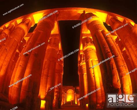 Columns Hypostyle Hall Temple Of Luxor Luxor Ruins Egypt Stock
