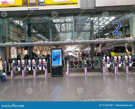 Platform Entrance At Piccadilly Station Manchester Editorial Photo