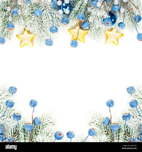 Colorful Christmas Frame Background Border Composition Isolated On
