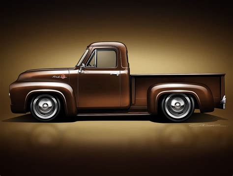 Squeaky Clean 1955 Ford F 100 Restomod Shines In Cgi Root Beer Ahead Of