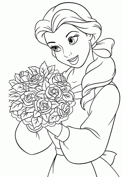 Princess Belle Coloring Page Beauty And The Beast Coloring Pages 2