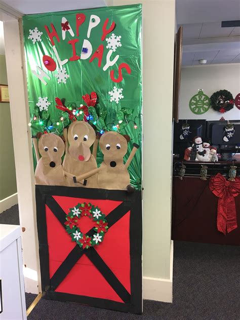 Office Door Reindeer Decoration Reindeer Decorations Office Door Door