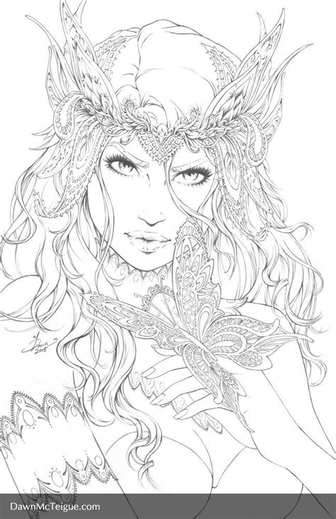 Coloriage Elfe New Coloriage Artist Dawn Mcteigue Coloriage Pages My