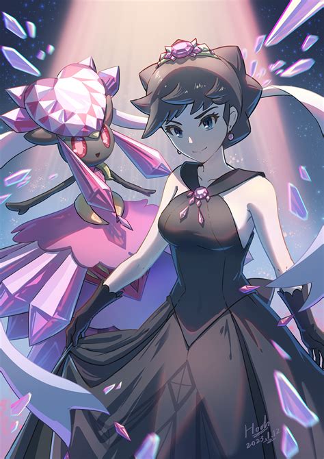 Diantha Diancie Mega Diancie And Diantha Pokemon And 1 More Drawn