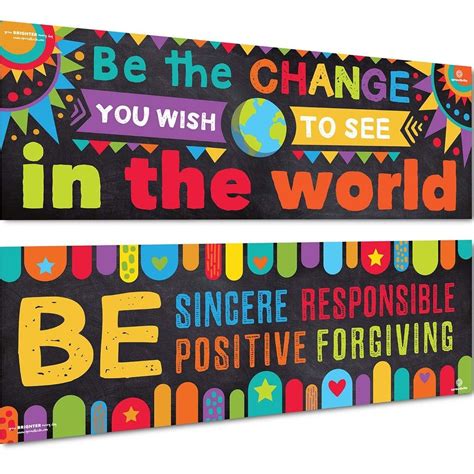 Be The Change You Wish To See In The World Classroom Banner School