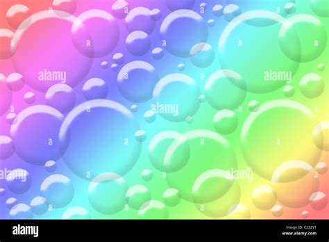 Illustration Of Bubbles On A Colorful Rainbow Spectrum Background Stock