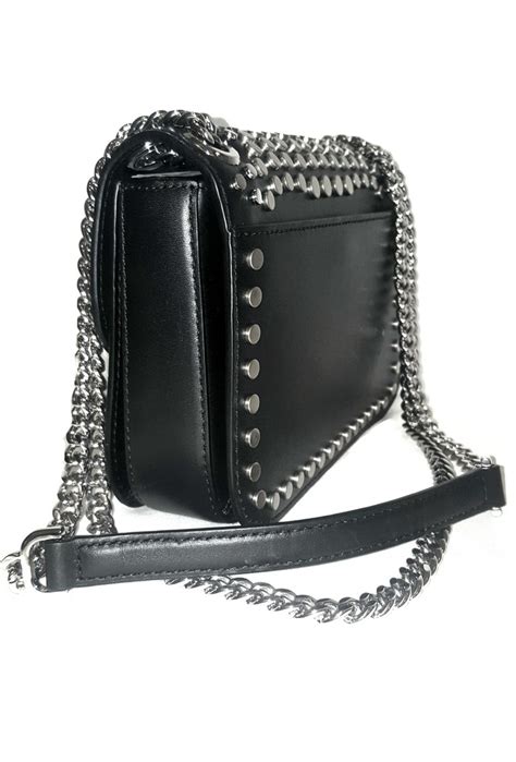 (black strap+gold chain) 4.6 out of 5 stars 51. Michael Kors Jenkins Studded Black Leather Bag NEW W Tags ...