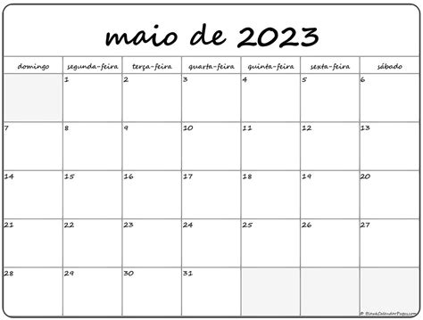 Maio De 2023 Calendario Grátis Em Português Calendario Maio