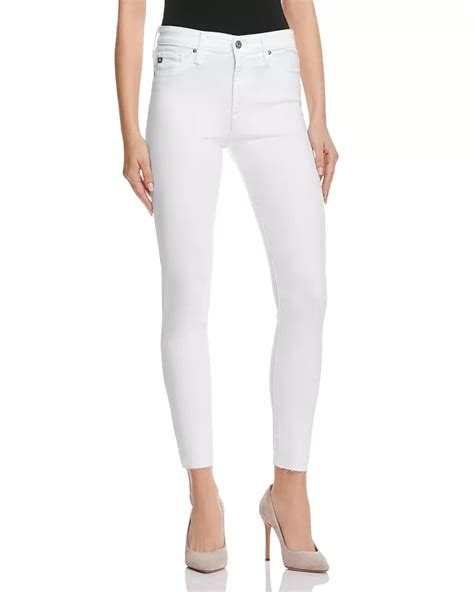 Ag Farrah Skinny High Rise Ankle Jeans In White Best White Jeans How