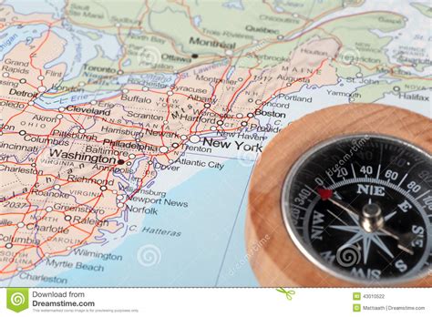 United States Map With Compass