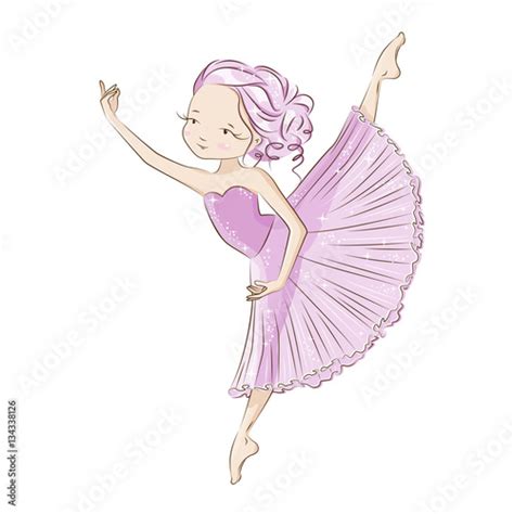 Ballerina Graceful Little Dancer She Is Dancing In Light Beautiful