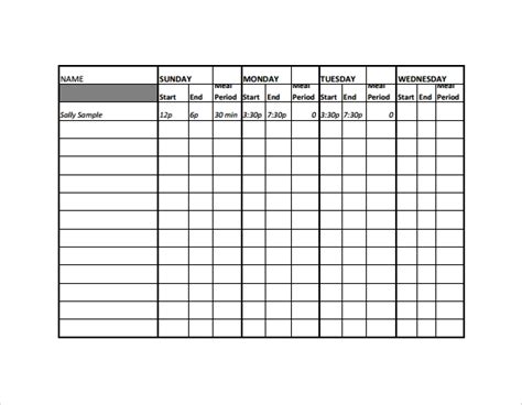 Free monthly work schedule template weekly employee 8 hour. FREE 26+ Samples of Work Schedule Templates in Google Docs ...