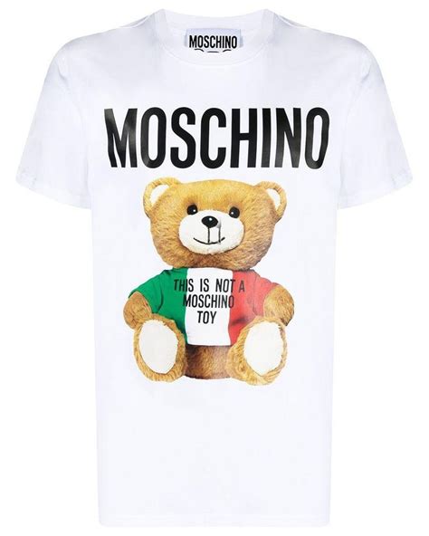 Moschino Mens V072020401001 White Cotton T Shirt For Men Lyst