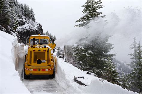 Snowplow In The Winter At Glacier National Park Image Free Stock