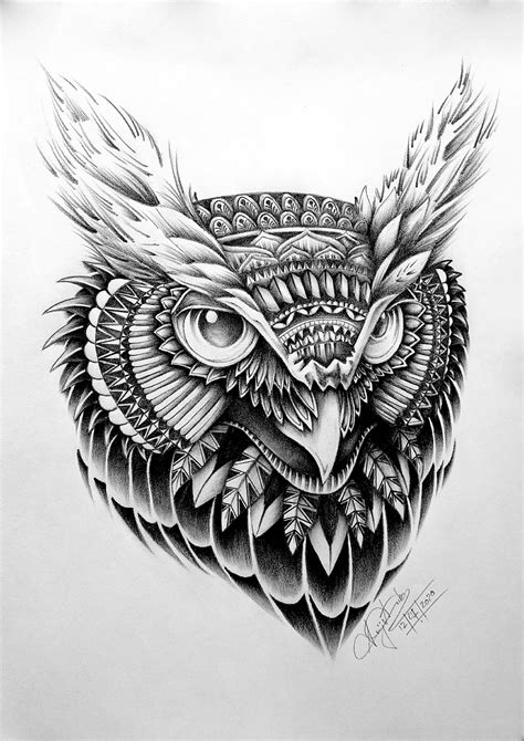 Artstation Owl Zentangle Art