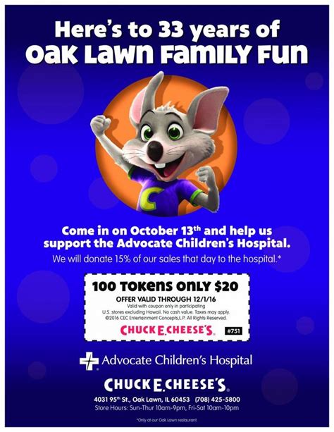 Join Me On Oct 13 For A Chuck E Cheese Fundraiser Here In Oak Lawn