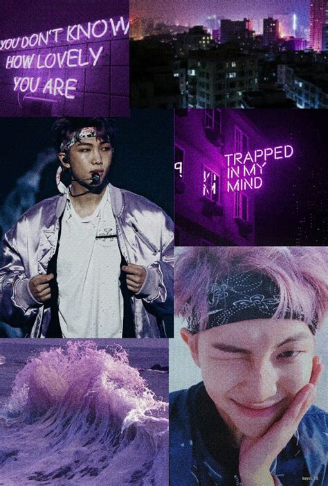 Tiktok playlist aesthetic songs song playlist. BTS Kim Namjoon (RM) Purple Aesthetic Wallpaper made by ...