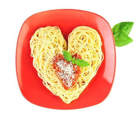 I Love Pasta Spaghetti Heart Shape Stock Image Image 24067553