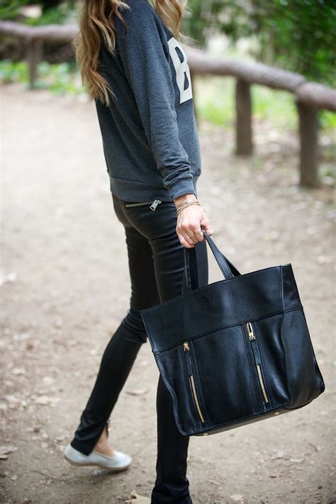 How To Wear Laid Back Leather Anine Bing Leather Pants Tote Bag And
