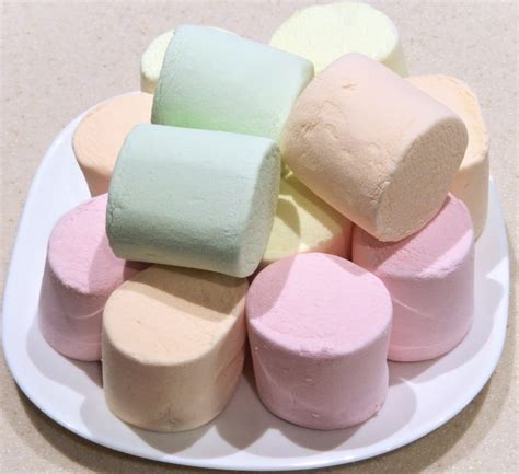 Jumbo Marshmallows Fruit Flavor Sweet Pink Color Food And Drink