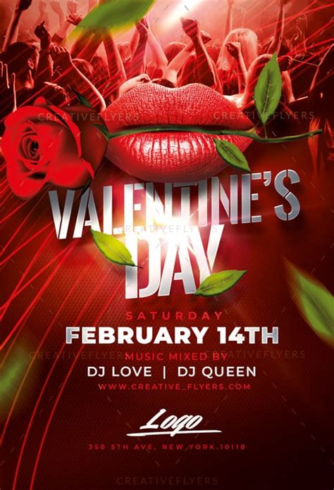 Valentines Day Party Flyer Template Creative Flyers