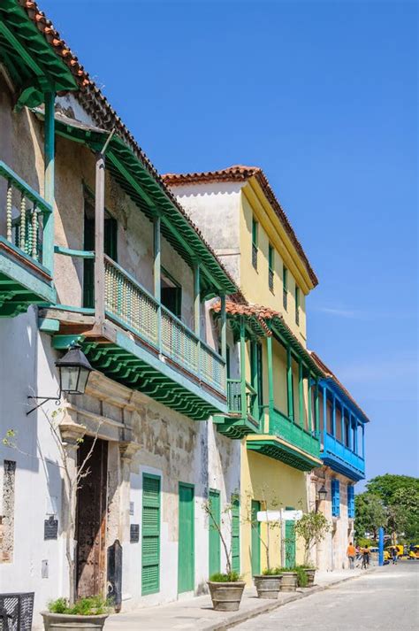 Colorful Balconies La Habana Vieja Cuba Stock Photo Image Of