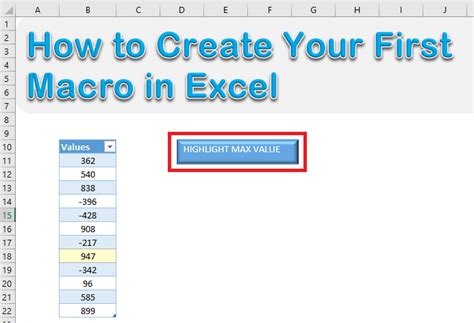 Button For Macro In Excel