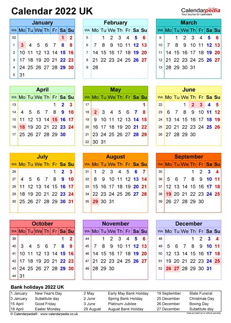 2022 Printable Calendar One Page Portrait 2022 Calendar Pdf Word