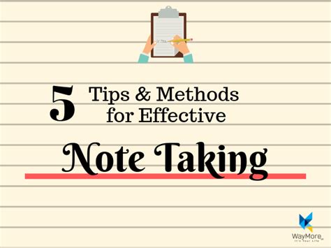 Note Taking 5 Tips And Methods For Effective Note Taking Waymorelk